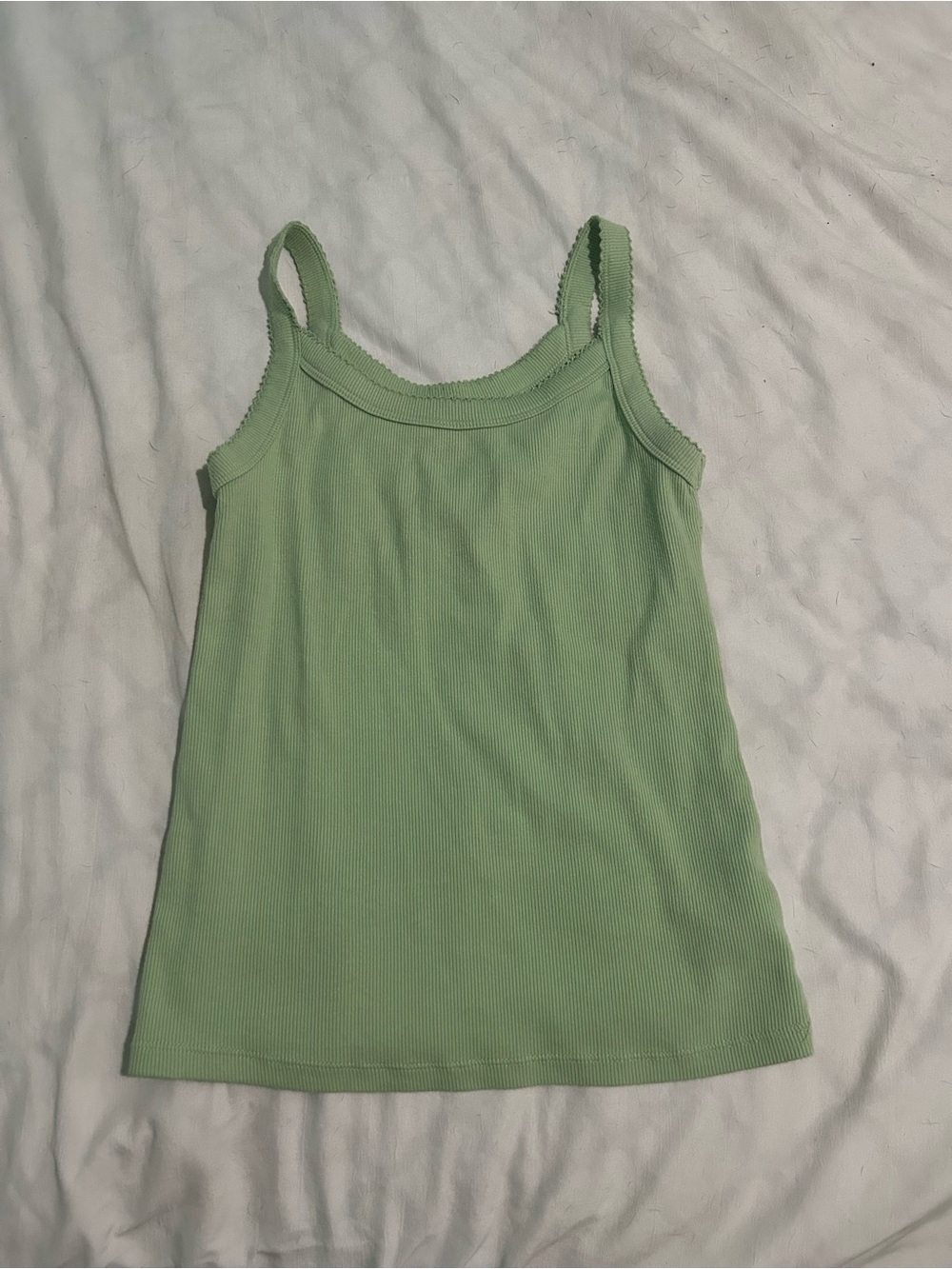Light Green Ribbed Tank Top - Brand